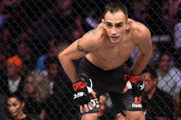 LAS VEGAS, NV - OCTOBER 06: Tony Ferguson eyes his opponent in their lightweight bout during the UFC 229 event inside T-Mobile Arena on October 6, 2018 in Las Vegas, Nevada.  (Photo by Josh Hedges/Zuffa LLC/Zuffa LLC)