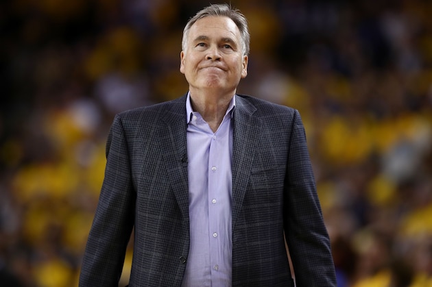 OAKLAND, CALIFORNIA - MAY 08:   Head coach Mike D'Antoni of the Houston Rockets stands on the side of the court during their game against the Golden State Warriors during Game Five of the Western Conference Semifinals of the 2019 NBA Playoffs at ORACLE Arena on May 08, 2019 in Oakland, California.  NOTE TO USER: User expressly acknowledges and agrees that, by downloading and or using this photograph, User is consenting to the terms and conditions of the Getty Images License Agreement.  (Photo by Ezra Shaw/Getty Images)