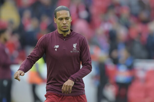 LIVERPOOL, ENGLAND - MAY 07: Virgil van Dijk of FC Liverpool looks on prior to the UEFA Champions League Semi Final second leg match between Liverpool and Barcelona at Anfield on May 7, 2019 in Liverpool, England. (Photo by TF-Images/Getty Images)