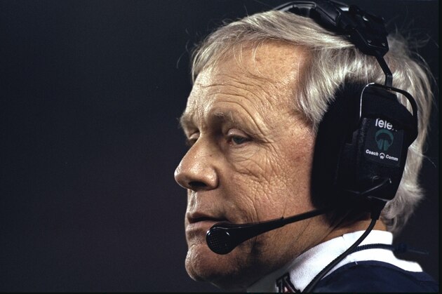 30 Dec 1998: A portrait of head coach Dick Tomey of the Arizona Wildcats as he watches from the sidelines during the Holiday Bowl against the Nebraska Cornhuskers at the Qualcomm Stadium in San Diego, California. Arizona defeated Nebraska 23-20. Mandatory Credit: Todd Warshaw  /Allsport