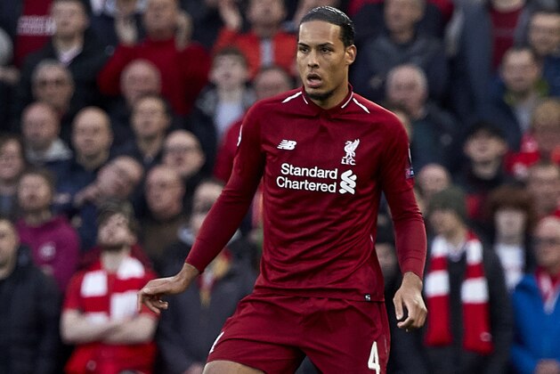 LIVERPOOL, ENGLAND - MAY 07: Virgil Van Dijk of Liverpool FC with the ball during the UEFA Champions League Semi Final second leg match between Liverpool and Barcelona at Anfield on May 07, 2019 in Liverpool, England. (Photo by Quality Sport Images/Getty Images)