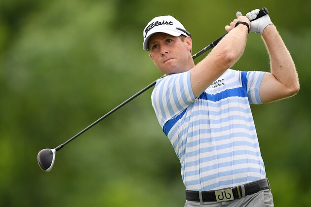 DALLAS, TEXAS - MAY 11: Tyler Duncan of the United States plays his shot from the fourth tee during the third round of the AT&T Byron Nelson at Trinity Forest Golf Club on May 11, 2019 in Dallas, Texas. (Photo by Stuart Franklin/Getty Images)