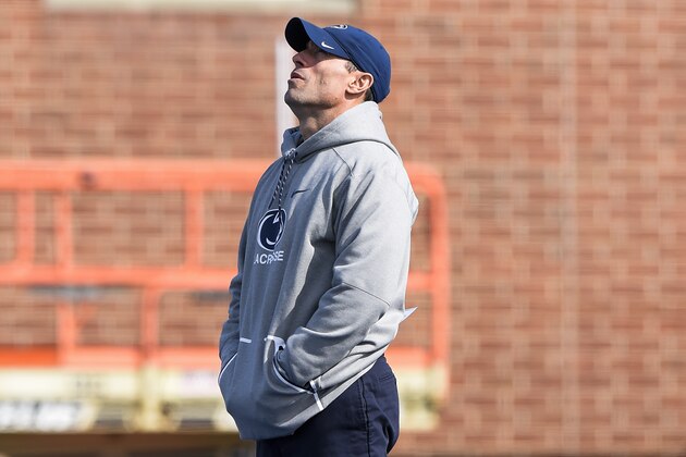 STATE COLLEGE, PA - MARCH 17:  Head coach Jeff Tambroni of the Penn State Nittany Lions reacts on the field prior to the game against the Fairfield Stags at the Penn State Lacrosse Field on March 17, 2017 in State College, Pennsylvania. Penn State defeated Fairfield 9-8. (Photo by Rich Barnes/Getty Images)