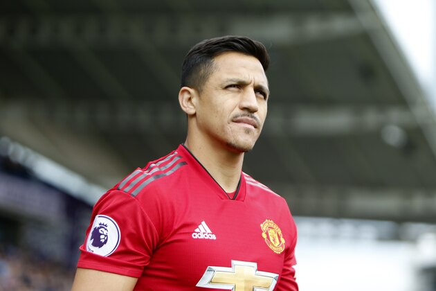 HUDDERSFIELD, ENGLAND - MAY 05: Alexis Sanchez of Manchester United walks out for during the Premier League match between Huddersfield Town and Manchester United at John Smith's Stadium on May 05, 2019 in Huddersfield, United Kingdom. (Photo by Ben Early/Getty Images)