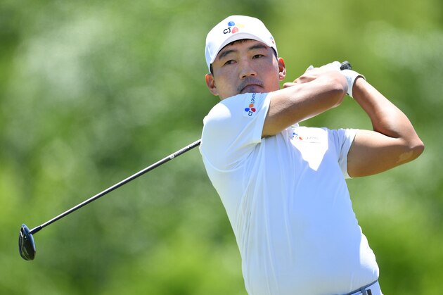 DALLAS, TEXAS - MAY 12:  Sung Kang of Korea plays his shot from the fourth tee during the final round of the AT&T Byron Nelson at Trinity Forest Golf Club on May 12, 2019 in Dallas, Texas. (Photo by Stuart Franklin/Getty Images)