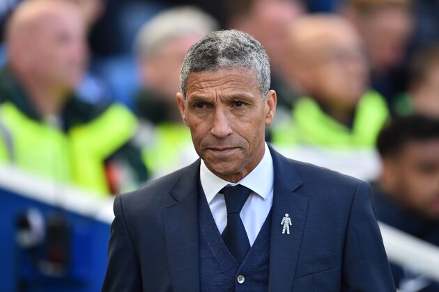 Brighton's Irish manager Chris Hughton arrives for the English Premier League football match between Brighton and Hove Albion and Manchester City at the American Express Community Stadium in Brighton, southern England on May 12, 2019. (Photo by Glyn KIRK / AFP) / RESTRICTED TO EDITORIAL USE. No use with unauthorized audio, video, data, fixture lists, club/league logos or 'live' services. Online in-match use limited to 120 images. An additional 40 images may be used in extra time. No video emulation. Social media in-match use limited to 120 images. An additional 40 images may be used in extra time. No use in betting publications, games or single club/league/player publications. /         (Photo credit should read GLYN KIRK/AFP/Getty Images)