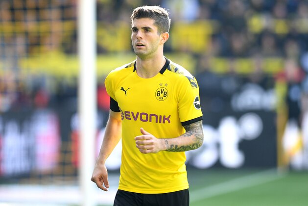 DORTMUND, GERMANY - MAY 11: Christian Pulisic of Borussia Dortmund looks on during the Bundesliga match between Borussia Dortmund and Fortuna Duesseldorf at Signal Iduna Park on May 11, 2019 in Dortmund, Germany. (Photo by TF-Images/Getty Images)