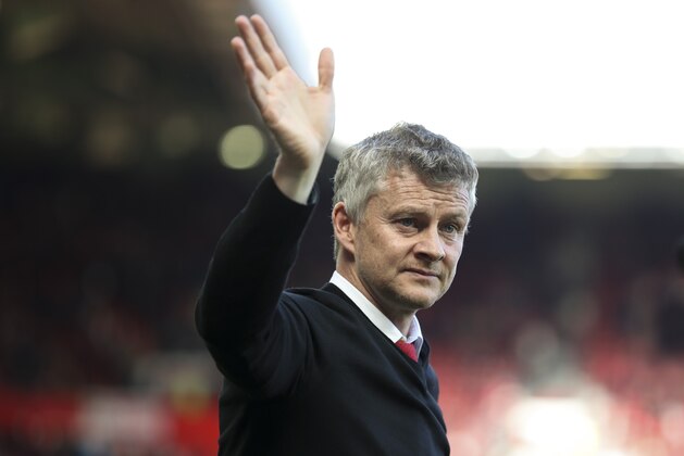 MANCHESTER, ENGLAND - MAY 12: Ole Gunnar Solskjaer the head coach / manager of Manchester United waves to the supporters after the Premier League match between Manchester United and Cardiff City at Old Trafford on May 12, 2019 in Manchester, United Kingdom. (Photo by James Baylis - AMA/Getty Images)