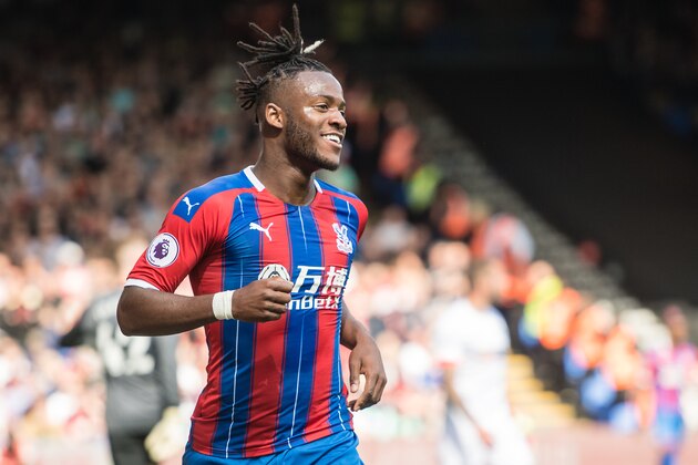 LONDON, ENGLAND - MAY 12: Michy Batshuayi of Crystal Palace celebrate after scoring 1st goal during the Premier League match between Crystal Palace and AFC Bournemouth at Selhurst Park on May 12, 2019 in London, United Kingdom. (Photo by Sebastian Frej/MB Media/Getty Images)