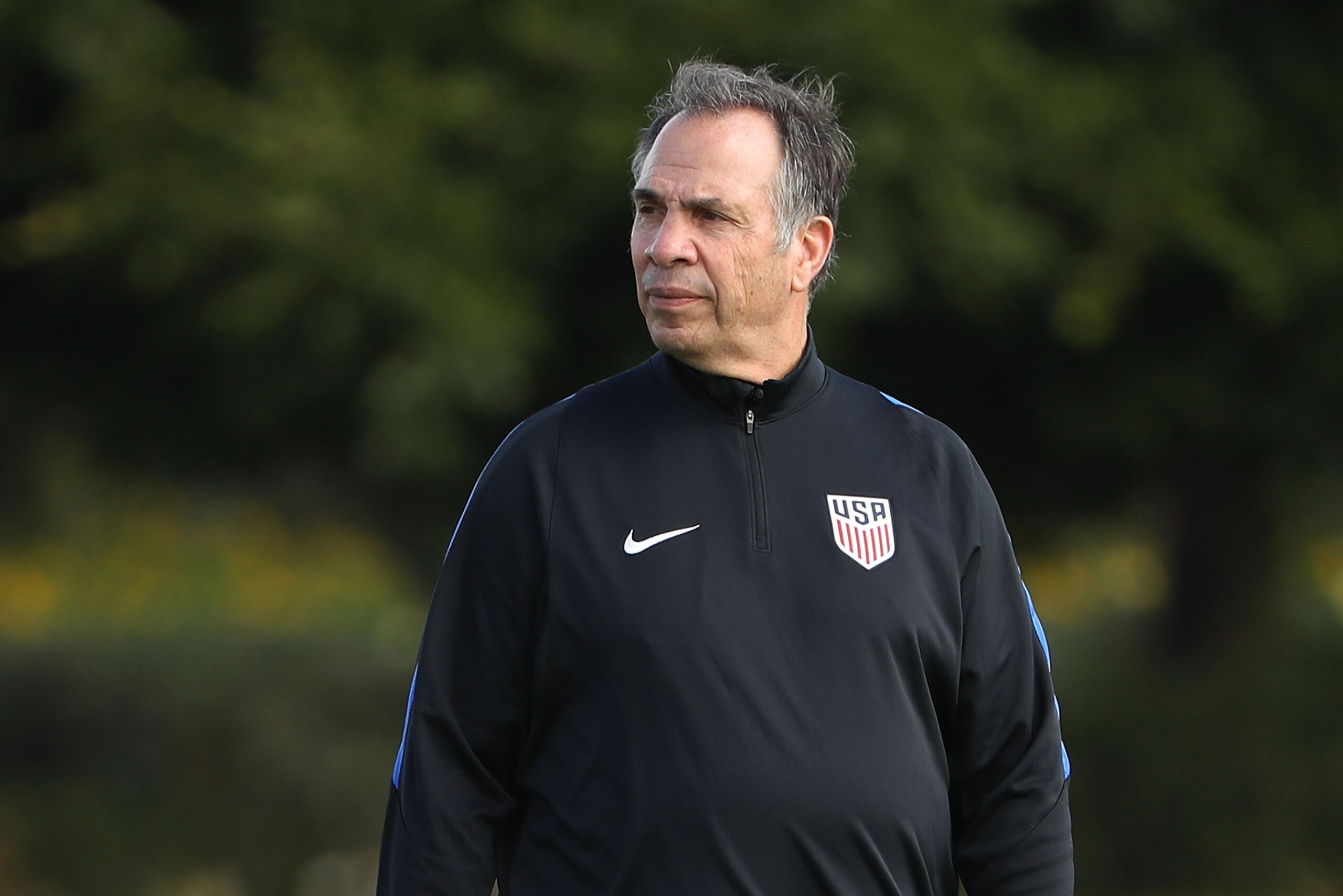 CARSON, CA - JANUARY 11:  New USMNT head coach Bruce Arena looks on during the USMNT training session at StubHub Center on January 11, 2017 in Carson, California.  (Photo by Victor Decolongon/Getty Images)