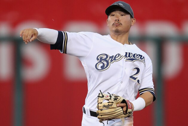 SURPRISE, AZ - NOVEMBER 03:  AFL West All-Star, Keston Hiura #23 of the Milwaukee Brewers during the Arizona Fall League All Star Game at Surprise Stadium on November 3, 2018 in Surprise, Arizona.  (Photo by Christian Petersen/Getty Images)