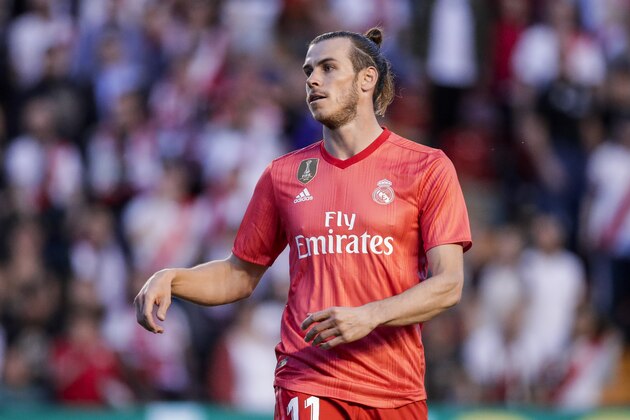 , SPAIN - APRIL 28: Gareth Bale of Real Madrid during the La Liga Santander  match between Rayo Vallecano v Real Madrid on April 28, 2019 (Photo by David S. Bustamante/Soccrates/Getty Images)