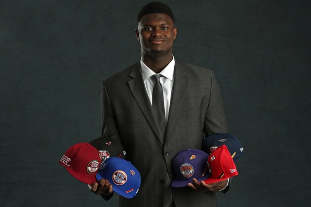 CHICAGO, IL - MAY 14: NBA Draft Prospect, Zion Williamson poses for a portrait at the 2019 NBA Draft Lottery on May 14, 2019 at the Chicago Hilton in Chicago, Illinois. NOTE TO USER: User expressly acknowledges and agrees that, by downloading and/or using this photograph, user is consenting to the terms and conditions of the Getty Images License Agreement. Mandatory Copyright Notice: Copyright 2019 NBAE (Photo by David Sherman/NBAE via Getty Images)