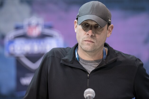 INDIANAPOLIS, IN - FEBRUARY 27: Adam Gase head coach of the New York Jets is seen at the 2019 NFL Combine at Lucas Oil Stadium on February 28, 2019 in Indianapolis, Indiana. (Photo by Michael Hickey/Getty Images)