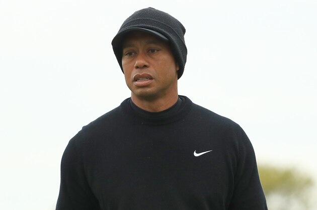 BETHPAGE, NEW YORK - MAY 14: Tiger Woods of the United States looks on during a practice round prior to the 2019 PGA Championship at the Bethpage Black course on May 14, 2019 in Bethpage, New York. (Photo by Mike Ehrmann/Getty Images)