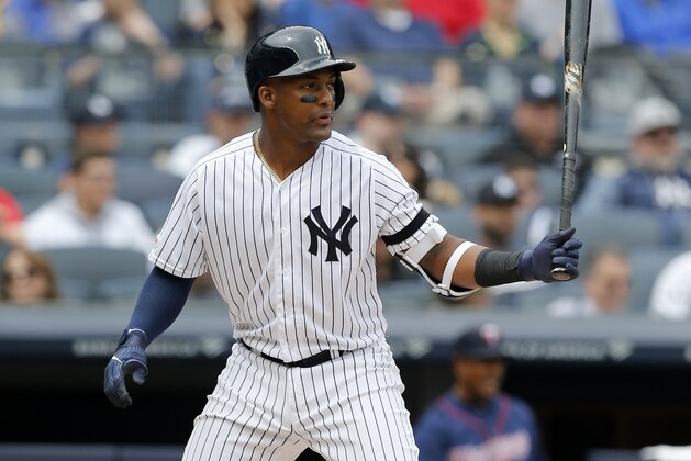 NEW YORK, NEW YORK - MAY 04:   Miguel Andujar #41 of the New York Yankees in action against the Minnesota Twins at Yankee Stadium on May 04, 2019 in the Bronx borough of New York City. The Twins defeated the Yankees 7-3. (Photo by Jim McIsaac/Getty Images)
