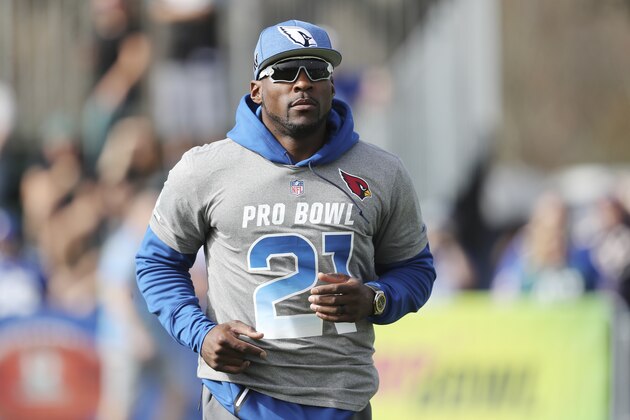 NFC cornerback Patrick Peterson in action during Pro Bowl NFL football practice, Wednesday, Jan. 23, 2019, in Kissimmee, Fla. (AP Photo/Gregory Payan)