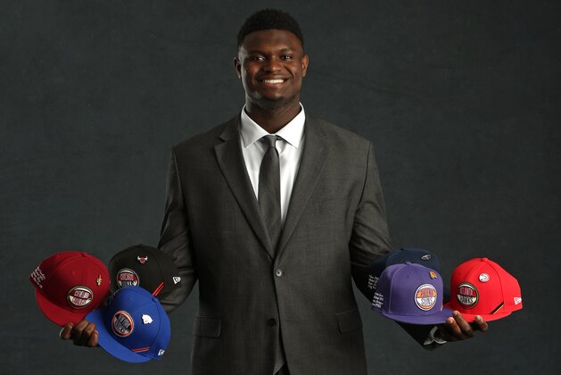 CHICAGO, IL - MAY 14: NBA Draft Prospect, Zion Williamson poses for a portrait at the 2019 NBA Draft Lottery on May 14, 2019 at the Chicago Hilton in Chicago, Illinois. NOTE TO USER: User expressly acknowledges and agrees that, by downloading and/or using this photograph, user is consenting to the terms and conditions of the Getty Images License Agreement. Mandatory Copyright Notice: Copyright 2019 NBAE (Photo by David Sherman/NBAE via Getty Images)