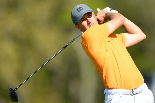 FARMINGDALE, NEW YORK - MAY 16: Jordan Spieth of the United States plays his shot from the 12th tee during the first round of the 2019 PGA Championship at the Bethpage Black course on May 16, 2019 in Farmingdale, New York. (Photo by Stuart Franklin/Getty Images)