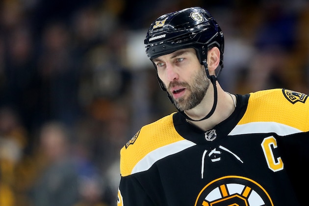 BOSTON, MASSACHUSETTS - MAY 04: Zdeno Chara #33 of the Boston Bruins looks on during the second period against the Columbus Blue Jackets at TD Garden on May 04, 2019 in Boston, Massachusetts. (Photo by Maddie Meyer/Getty Images)