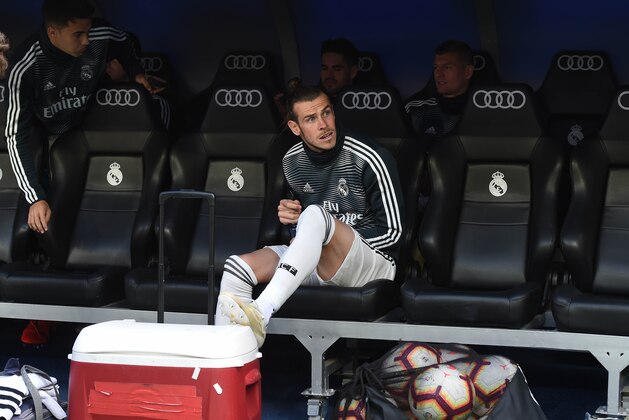 MADRID, SPAIN - MAY 19:  Gareth Bale of Real Madrid looks on from the substitute bench before the La Liga match between Real Madrid CF and Real Betis Balompie at Estadio Santiago Bernabeu on May 19, 2019 in Madrid, Spain. (Photo by Denis Doyle/Getty Images)