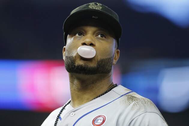 MIAMI, FLORIDA - MAY 18:  Robinson Cano #24 of the New York Mets looks on during the game against the Miami Marlins at Marlins Park on May 18, 2019 in Miami, Florida. (Photo by Michael Reaves/Getty Images)