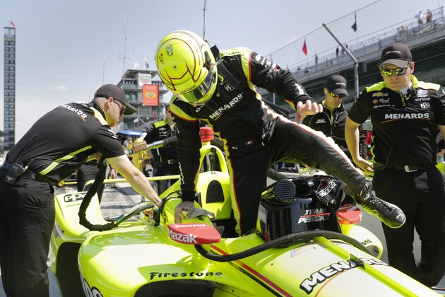 Simon Pagenaud, of France, climbs into his car during practice for the Indianapolis 500 IndyCar auto race at Indianapolis Motor Speedway, Wednesday, May 15, 2019 in Indianapolis. (AP Photo/Michael Conroy) Simon Pagenaud, of France, climbs into his car during practice for the Indianapolis 500 IndyCar auto race at Indianapolis Motor Speedway, Wednesday, May 15, 2019 in Indianapolis. (AP Photo/Michael Conroy)