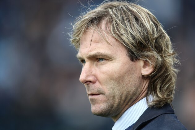 Juventus FC vice president Pavel Nedved looks on prior to the Italian Serie A football match SPAL 2013 vs Juventus on April 13, 2019 at the Paolo-Mazza stadium in Ferrara. (Photo by Isabella BONOTTO / AFP)        (Photo credit should read ISABELLA BONOTTO/AFP/Getty Images)