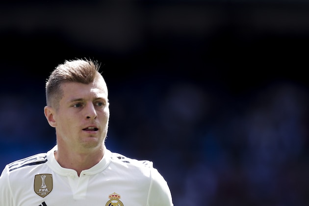 MADRID, SPAIN - MAY 5: Toni Kroos of Real Madrid during the La Liga Santander  match between Real Madrid v Villarreal at the Santiago Bernabeu on May 5, 2019 in Madrid Spain (Photo by David S. Bustamante/Soccrates/Getty Images)