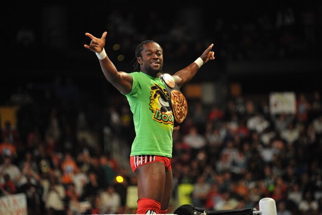ATLANTA, GA - OCTOBER 31: Kofi Kingston celebrates during the WWE Monday Night Raw Supershow Halloween event at the Philips Arena on October 31, 2011 in Atlanta, Georgia. (Photo by Moses Robinson/Getty Images)