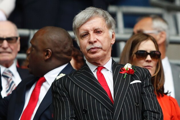 Arsenal's US owner Stan Kroenke waits for kick off in the English FA Cup final football match between Arsenal and Chelsea at Wembley stadium in London on May 27, 2017. / AFP PHOTO / Adrian DENNIS / NOT FOR MARKETING OR ADVERTISING USE / RESTRICTED TO EDITORIAL USE        (Photo credit should read ADRIAN DENNIS/AFP/Getty Images)