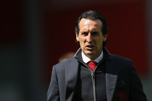 BURNLEY, ENGLAND - MAY 12: Unai Emery the head coach / manager of Arsenal during the Premier League match between Burnley FC and Arsenal FC at Turf Moor on May 12, 2019 in Burnley, United Kingdom. (Photo by Molly Darlington - AMA/Getty Images)