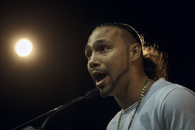 Keith Thurman speaks during a news conference on Tuesday, May 21, 2019, in New York. Thurman and Manny Pacquiao are scheduled to fight in a welterweight world championship boxing bout on Saturday, July 20, in Las Vegas. (AP Photo/Andres Kudacki)