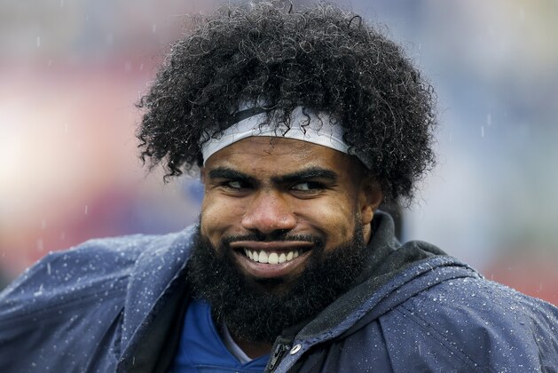 ORLANDO, FL - JANUARY 27: Runningback Ezekiel Elliott #21 of the Dallas Cowboys from the NFC Team on the sidelines during the NFL Pro Bowl Game at Camping World Stadium on January 27, 2019 in Orlando, Florida. The AFC defeated the NFC 26 to 7. (Photo by Don Juan Moore/Getty Images)