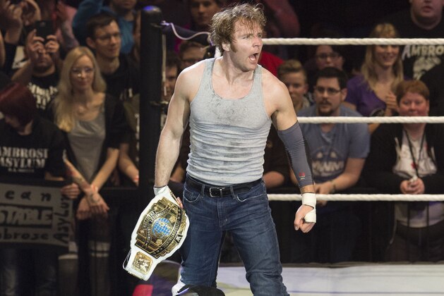 COLOGNE, GERMANY - FEBRUARY 11: Dean Ambrose during WWE Road to WrestleMania at the Lanxess Arena on February 11, 2016 in Cologne, Germany. (Photo by Marc Pfitzenreuter/Getty Images)