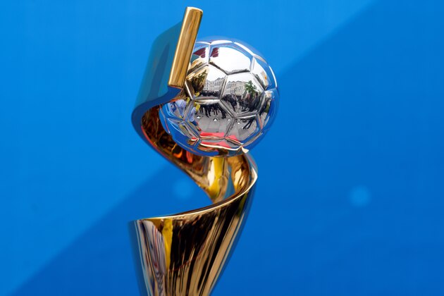 VALENCIENNES, FRANCE - MAY 17:  FIFA Women's World Cup France 2019 Trophy during the Valenciennes stopover of National Trophy Tour on May 17, 2019 in Valenciennes, France. (Photo by Sylvain Lefevre/Getty Images)