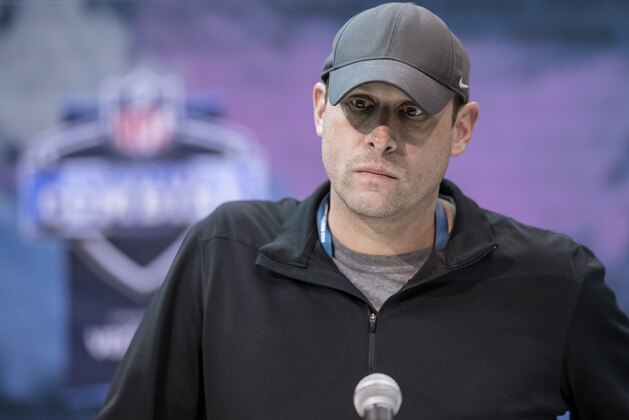 INDIANAPOLIS, IN - FEBRUARY 27: Adam Gase head coach of the New York Jets is seen at the 2019 NFL Combine at Lucas Oil Stadium on February 28, 2019 in Indianapolis, Indiana. (Photo by Michael Hickey/Getty Images)