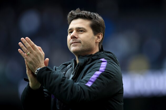LONDON, ENGLAND - MAY 12: Mauricio Pochettino manager / head coach of Tottenham Hotspur reacts during the Premier League match between Tottenham Hotspur and Everton FC at Tottenham Hotspur Stadium on May 12, 2019 in London, United Kingdom. (Photo by Marc Atkins/Getty Images)