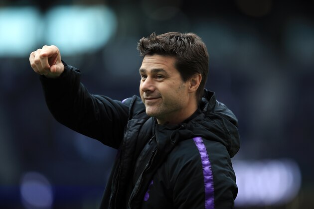 LONDON, ENGLAND - MAY 12: Mauricio Pochettino manager / head coach of Tottenham Hotspur reacts during the Premier League match between Tottenham Hotspur and Everton FC at Tottenham Hotspur Stadium on May 12, 2019 in London, United Kingdom. (Photo by Marc Atkins/Getty Images)