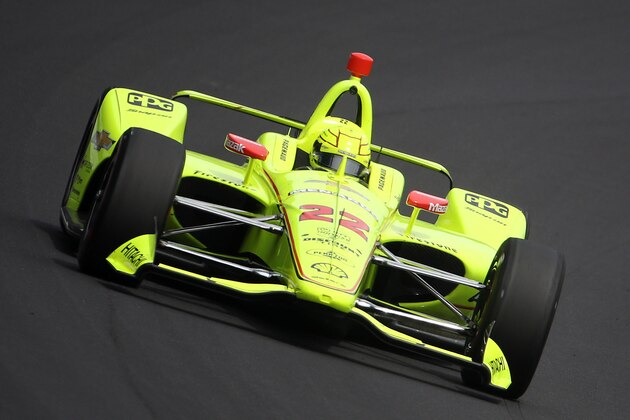 INDIANAPOLIS, INDIANA - MAY 24: Simon Pagenaud of France, driver of the #22 Menards Team Penske Chevrolet drives during Carb Day for the 103rd Indianapolis 500 at Indianapolis Motor Speedway on May 24, 2019 in Indianapolis, Indiana. (Photo by Chris Graythen/Getty Images)