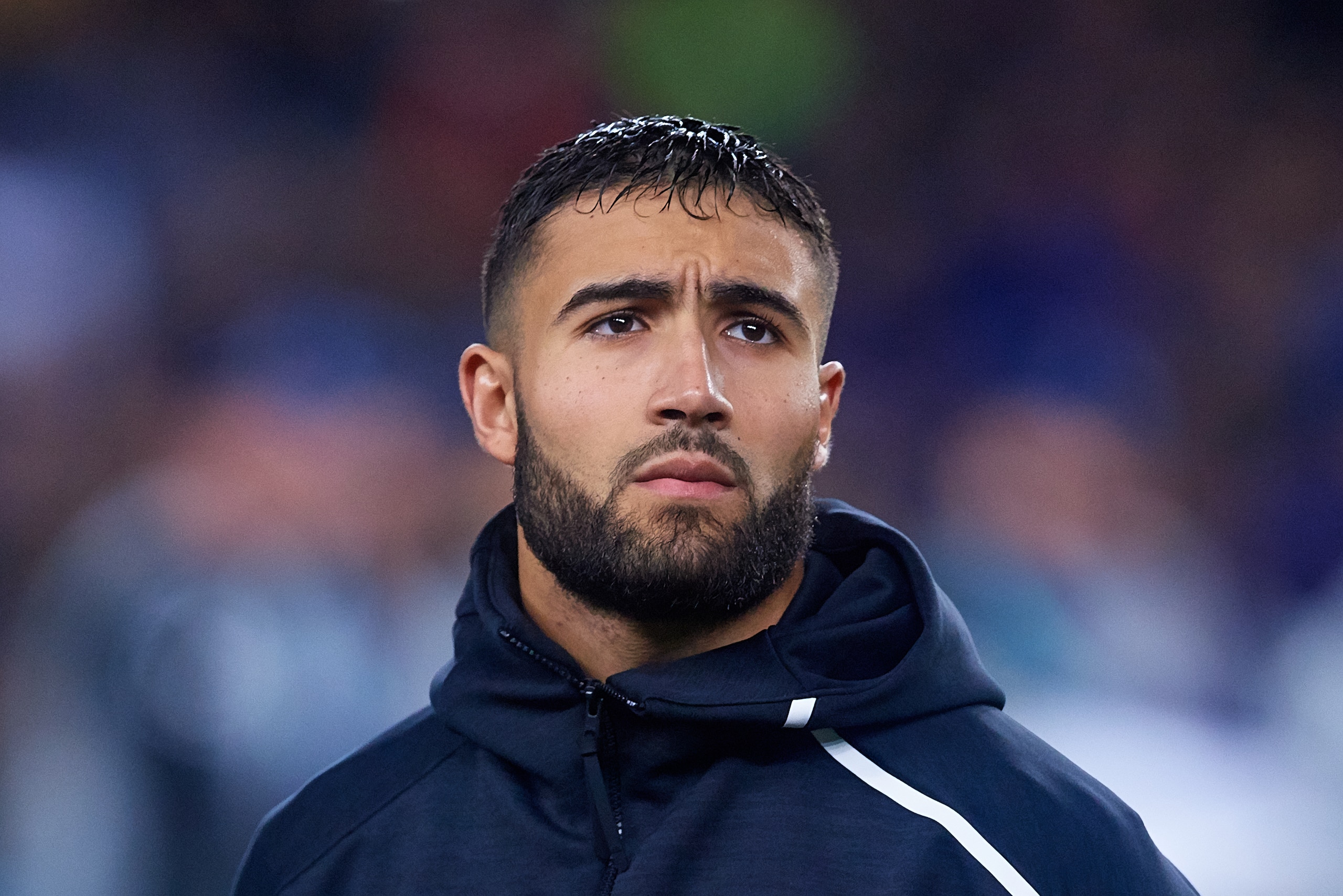 BARCELONA, SPAIN - MARCH 13: Nabil Fekir of Olympique Lyonnais looks on prior to the UEFA Champions League Round of 16 Second Leg match between FC Barcelona and Olympique Lyonnais at Nou Camp on March 13, 2019 in Barcelona, Spain. (Photo by David Aliaga/MB Media/Getty Images) BARCELONA, SPAIN - MARCH 13: Nabil Fekir of Olympique Lyonnais looks on prior to the UEFA Champions League Round of 16 Second Leg match between FC Barcelona and Olympique Lyonnais at Nou Camp on March 13, 2019 in Barcelona, Spain. (Photo by David Aliaga/MB Media/Getty Images)