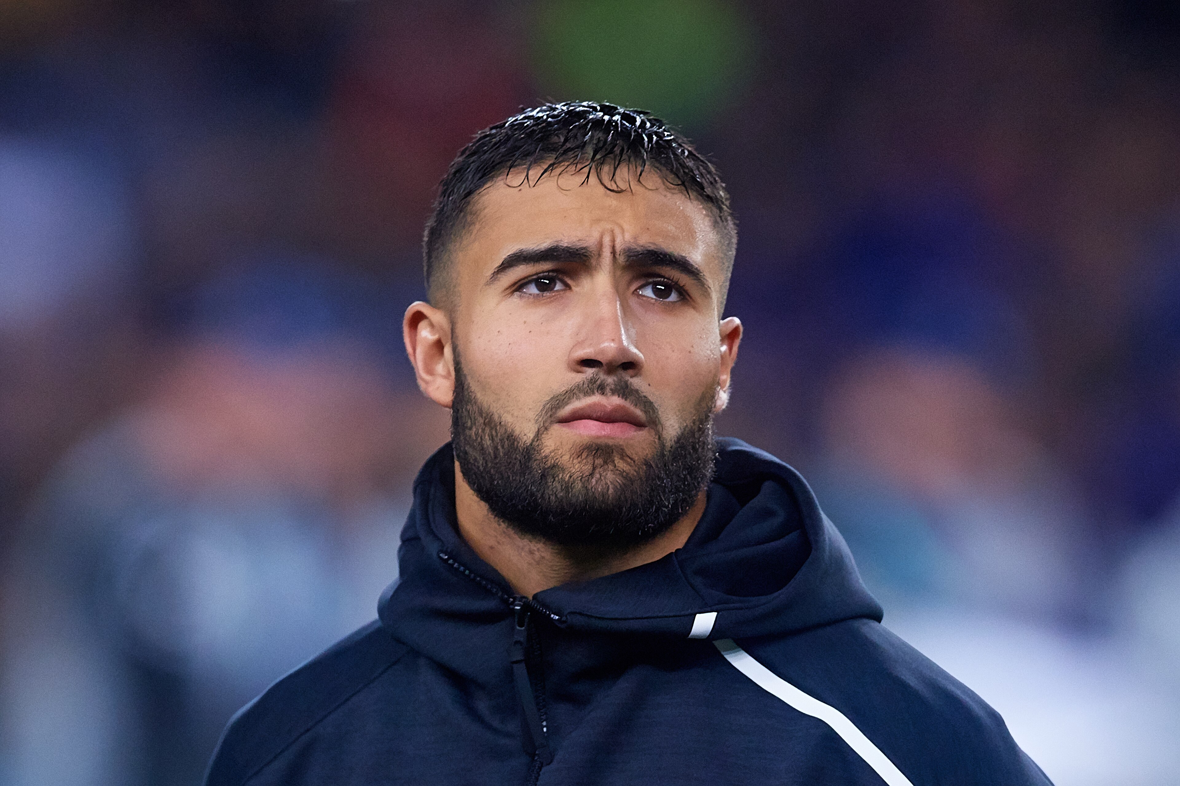 BARCELONA, SPAIN - MARCH 13: Nabil Fekir of Olympique Lyonnais looks on prior to the UEFA Champions League Round of 16 Second Leg match between FC Barcelona and Olympique Lyonnais at Nou Camp on March 13, 2019 in Barcelona, Spain. (Photo by David Aliaga/MB Media/Getty Images)