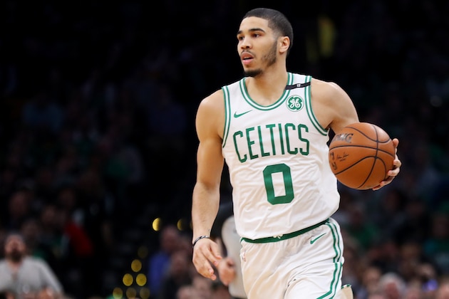 BOSTON, MASSACHUSETTS - MAY 06: Jayson Tatum #0 of the Boston Celtics dribbles against the Milwaukee Bucks during the second quarter of Game 4 of the Eastern Conference Semifinals during the 2019 NBA Playoffs at TD Garden on May 06, 2019 in Boston, Massachusetts. (Photo by Maddie Meyer/Getty Images) BOSTON, MASSACHUSETTS - MAY 06: Jayson Tatum #0 of the Boston Celtics dribbles against the Milwaukee Bucks during the second quarter of Game 4 of the Eastern Conference Semifinals during the 2019 NBA Playoffs at TD Garden on May 06, 2019 in Boston, Massachusetts. (Photo by Maddie Meyer/Getty Images)