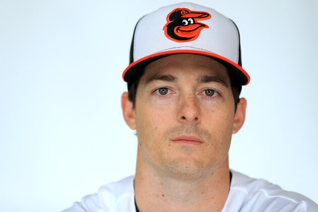 SARASOTA, FLORIDA - FEBRUARY 20:  Mike Yastrzemski #75 of the Baltimore Orioles poses for a portrait during photo day at Ed Smith stadium on February 20, 2019 in Sarasota, Florida. (Photo by Mike Ehrmann/Getty Images)