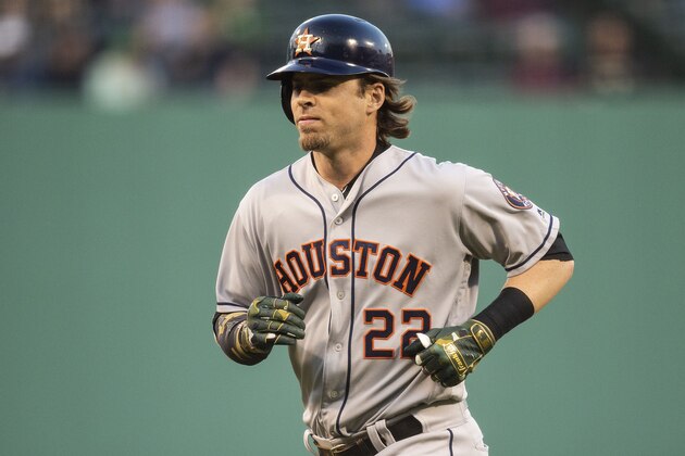 BOSTON, MA - MAY 17: Josh Reddick #22 of the Houston Astros runs during the second inning of a game against the Boston Red Sox on May 17, 2019 at Fenway Park in Boston, Massachusetts. (Photo by Billie Weiss/Boston Red Sox/Getty Images)