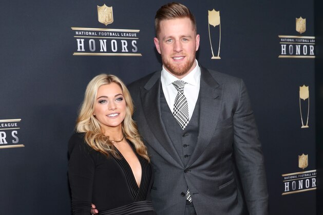 MINNEAPOLIS, MN - FEBRUARY 03:  Kealia Ohai  and NFL Player J. J. Watt attend the NFL Honors at University of Minnesota on February 3, 2018 in Minneapolis, Minnesota.  (Photo by Christopher Polk/Getty Images)