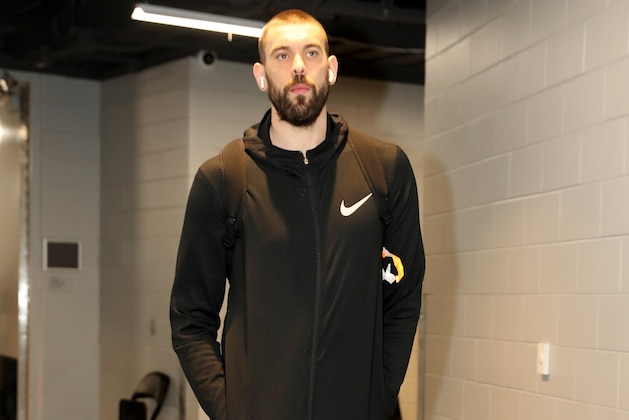 MILWAUKEE, WI - MAY 23: Marc Gasol #33 of the Toronto Raptors arrives to the arena prior to Game Five of the Eastern Conference Finals of the 2019 NBA Playoffs against the Milwaukee Bucks on May 23, 2019 at the Fiserv Forum Center in Milwaukee, Wisconsin. NOTE TO USER: User expressly acknowledges and agrees that, by downloading and or using this Photograph, user is consenting to the terms and conditions of the Getty Images License Agreement. Mandatory Copyright Notice: Copyright 2019 NBAE (Photo by Nathaniel S. Butler/NBAE via Getty Images). MILWAUKEE, WI - MAY 23: Marc Gasol #33 of the Toronto Raptors arrives to the arena prior to Game Five of the Eastern Conference Finals of the 2019 NBA Playoffs against the Milwaukee Bucks on May 23, 2019 at the Fiserv Forum Center in Milwaukee, Wisconsin. NOTE TO USER: User expressly acknowledges and agrees that, by downloading and or using this Photograph, user is consenting to the terms and conditions of the Getty Images License Agreement. Mandatory Copyright Notice: Copyright 2019 NBAE (Photo by Nathaniel S. Butler/NBAE via Getty Images).
