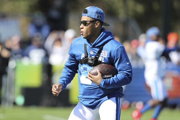 NFC running back Saquon Barkley #26 is seen during the Pro Bowl Practice, Friday, January 25, 2019, in Kissimmee, FL. (AP Photo/Gregory Payan)