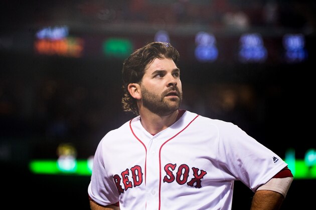BOSTON, MA -  MAY 14: Mitch Moreland #18 of the Boston Red Sox in the eighth inning against the Colorado Rockies at Fenway Park on May 14, 2019 in Boston, Massachusetts. (Photo by Kathryn Riley/Getty Images)