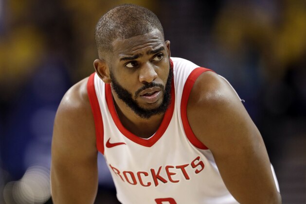 Houston Rockets' Chris Paul during the second half in Game 4 of the NBA basketball Western Conference Finals against the Golden State Warriors Tuesday, May 22, 2018, in Oakland, Calif. (AP Photo/Marcio Jose Sanchez)
